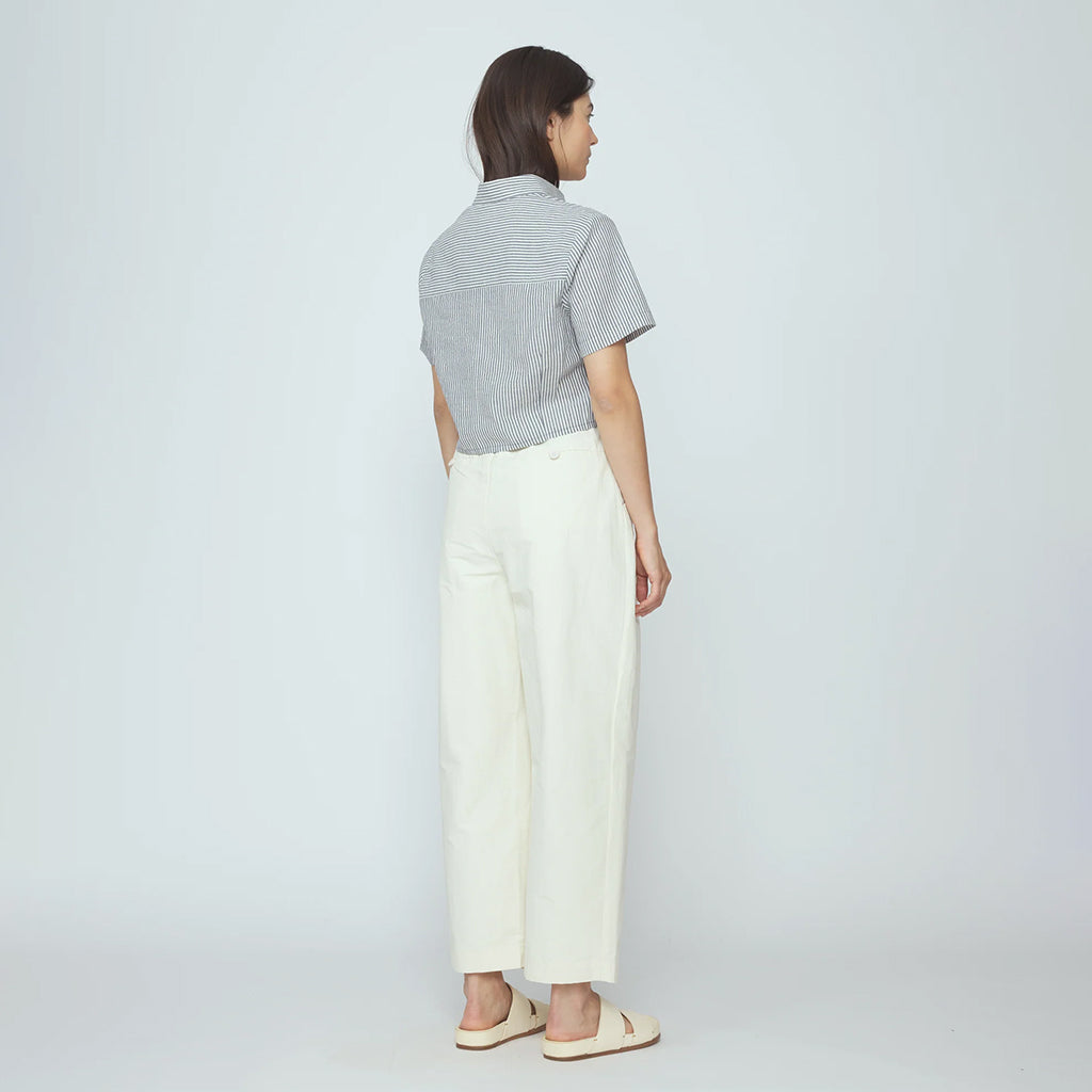 7115 By Szeki Unisex Spring Pleated Pants White