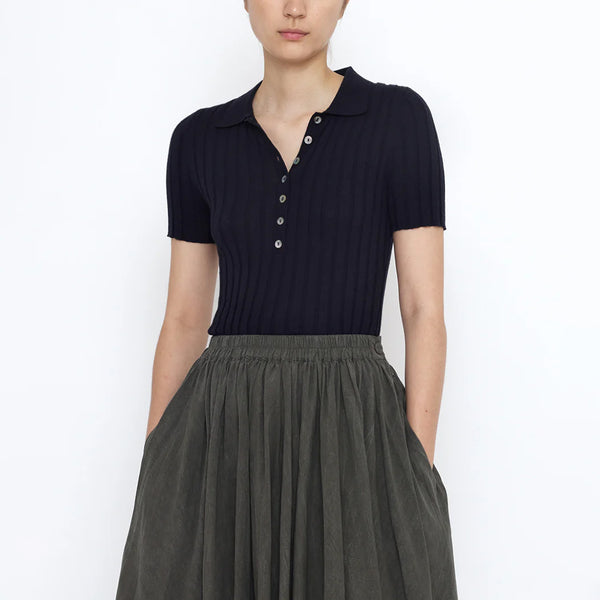トップス Bibiy. ROSIE SHIRT KNIT NAVY ROSIE SHIRT KNIT/158cm/Wearing size F｜Bibiy.