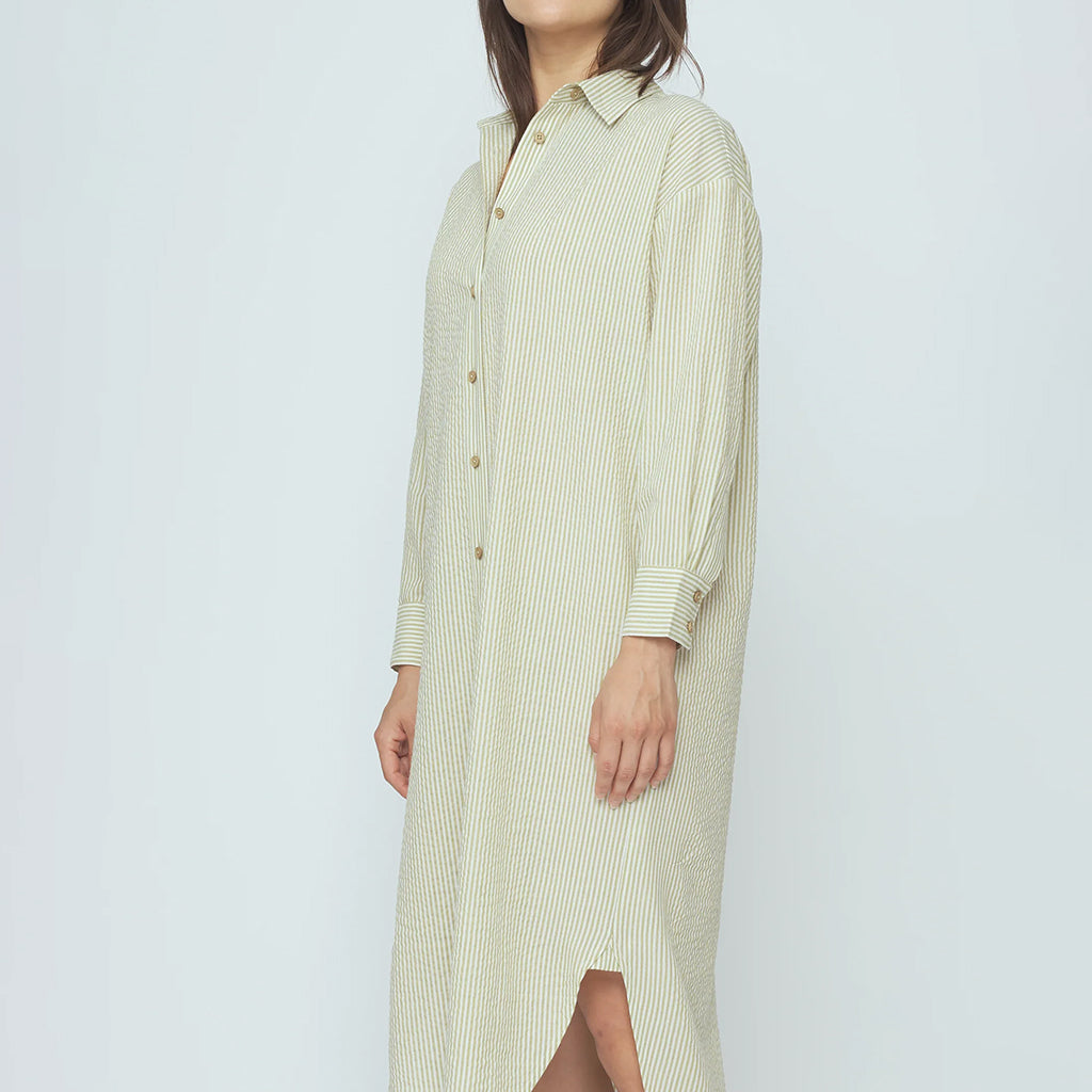 7115 By Szeki Woman Dolman Maxi Dress Mustard Yellow Stripes