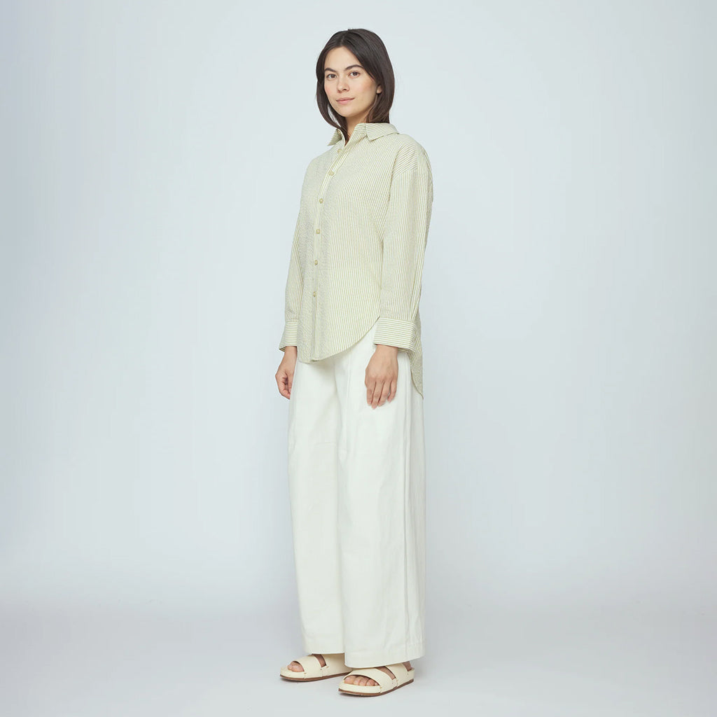 7115 By Szeki Woman Dolman Shirt Mustard Yellow Stripes
