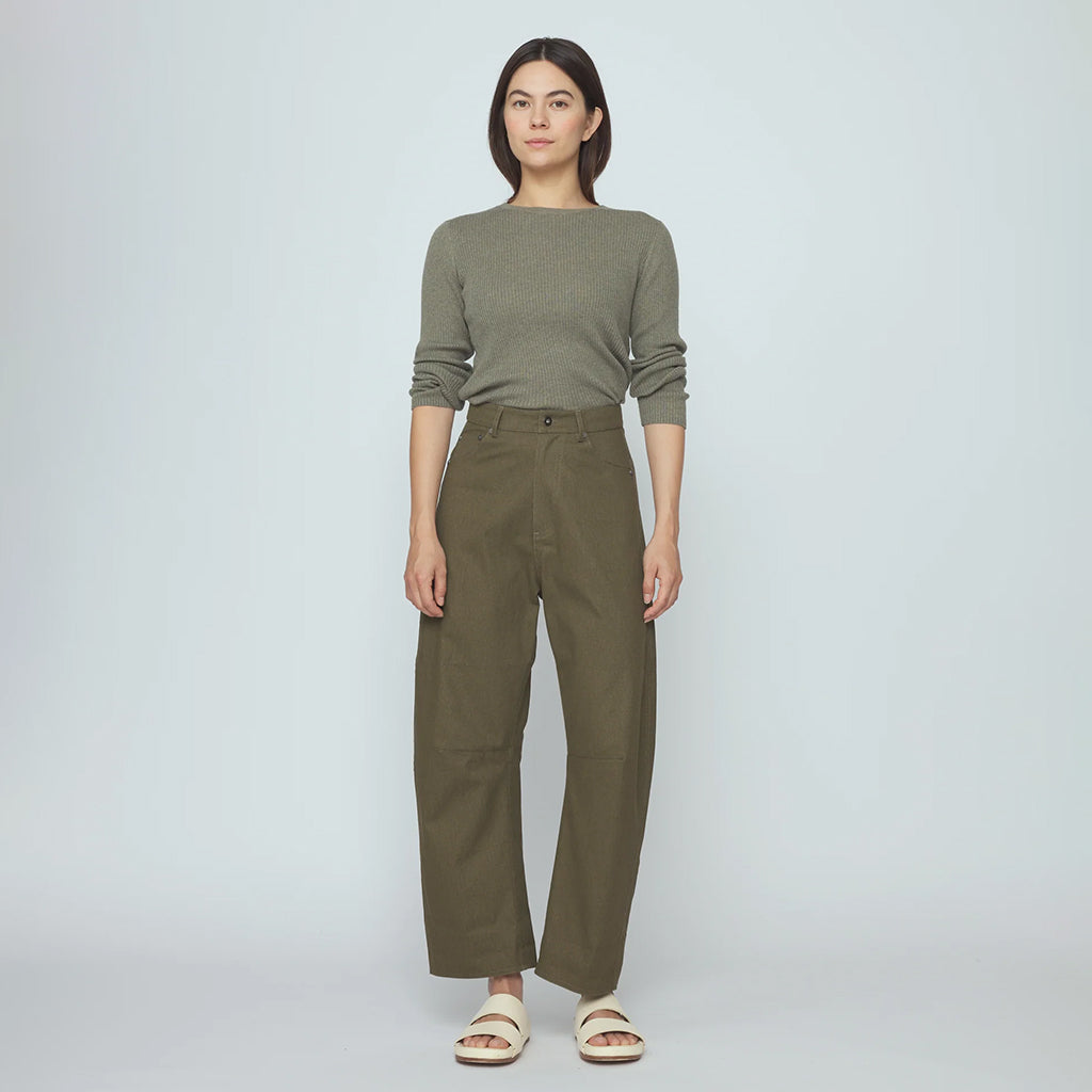 7115 By Szeki Woman Ribbed Sweater Sage Grey