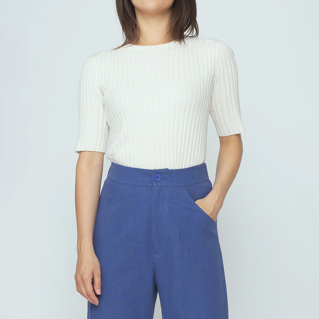 7115 By Szeki Woman Ribbed T-shirt White