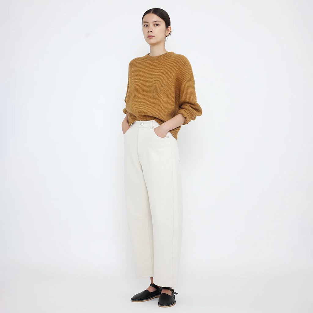 7115 By Szeki Woman Signature Poet Sleeves Sweater Caramel Brown