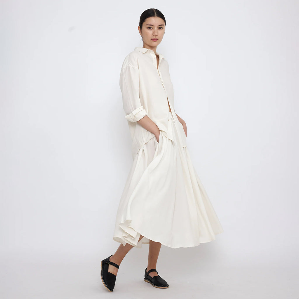 7115 By Szeki Woman Soft Praire Skirt Antique White