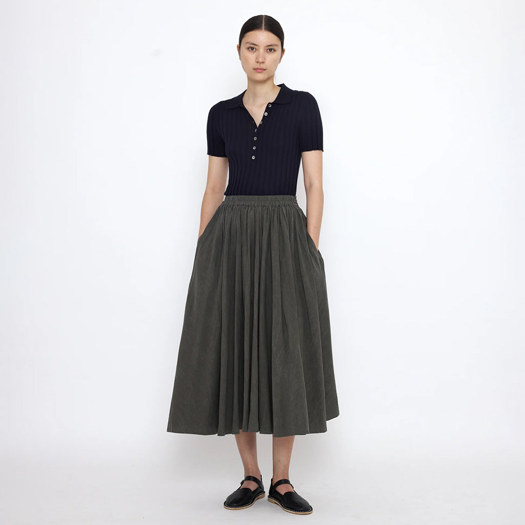7115 By Szeki Woman Soft Praire Skirt Pewter Green