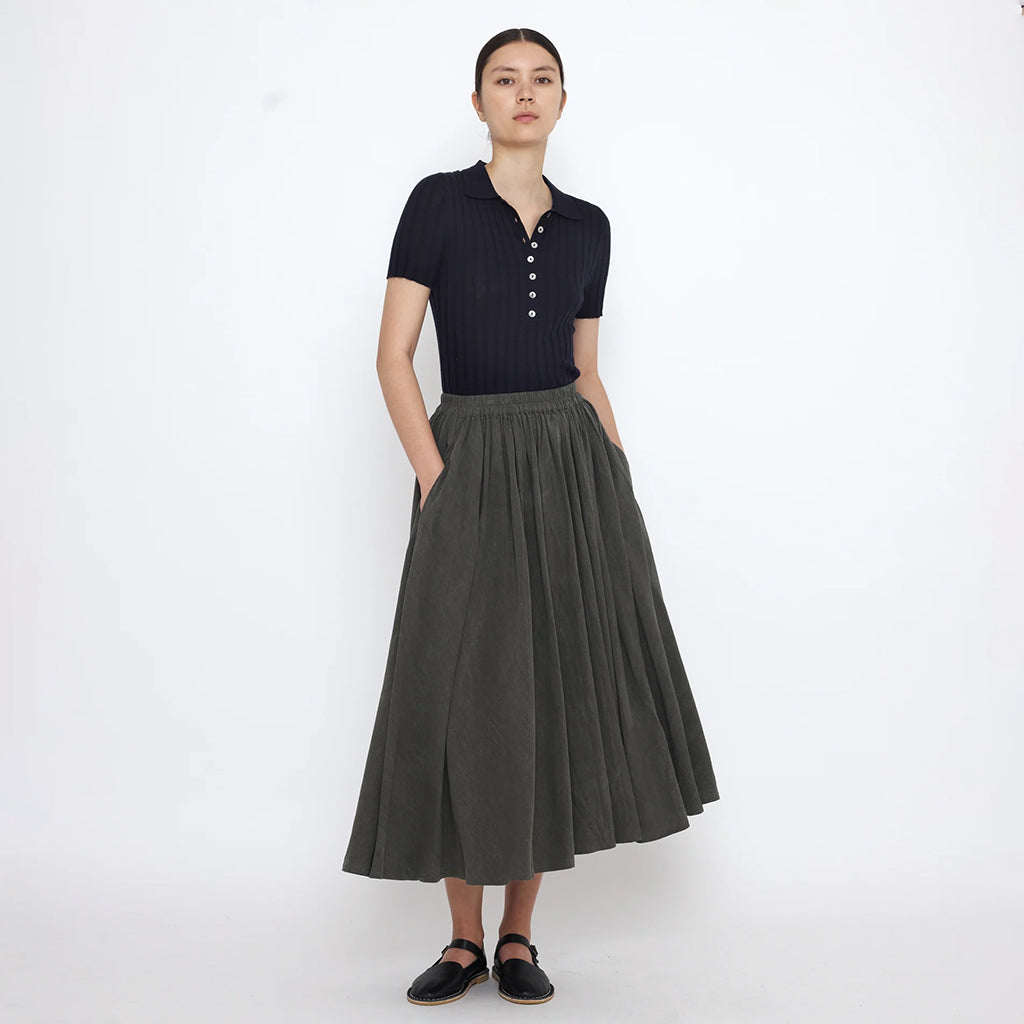 7115 By Szeki Woman Soft Praire Skirt Pewter Green