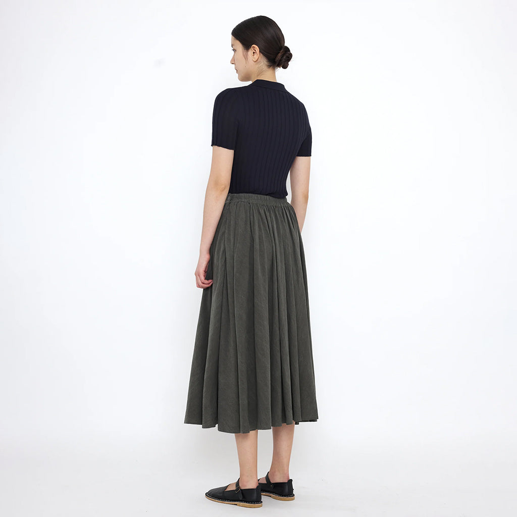 7115 By Szeki Woman Soft Praire Skirt Pewter Green