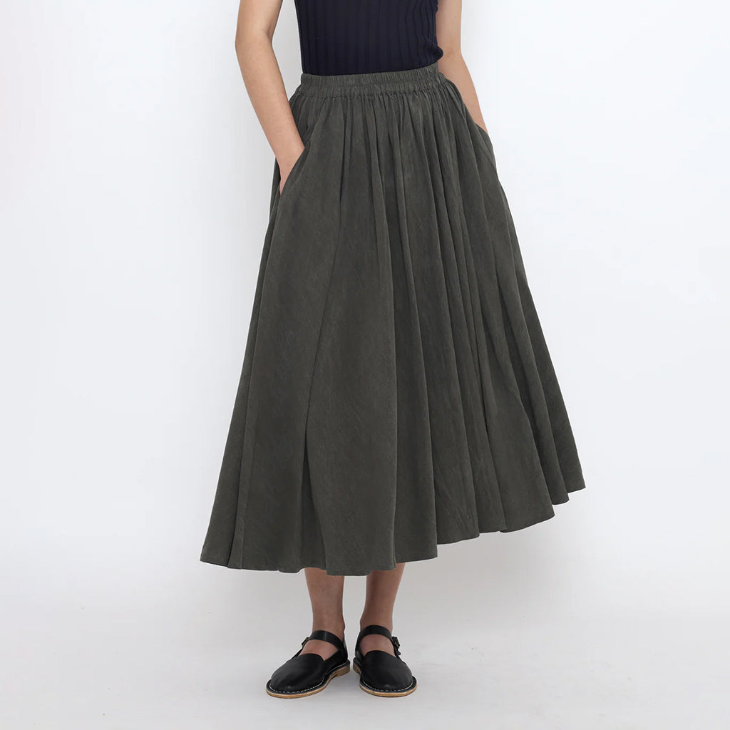 7115 By Szeki Woman Soft Praire Skirt Pewter Green