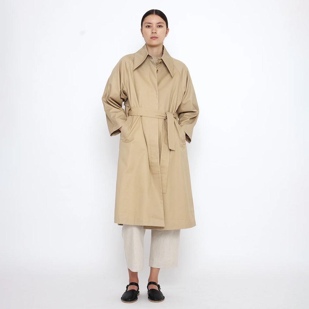 7115 By Szeki Woman Classic Overcoat Tan Beige