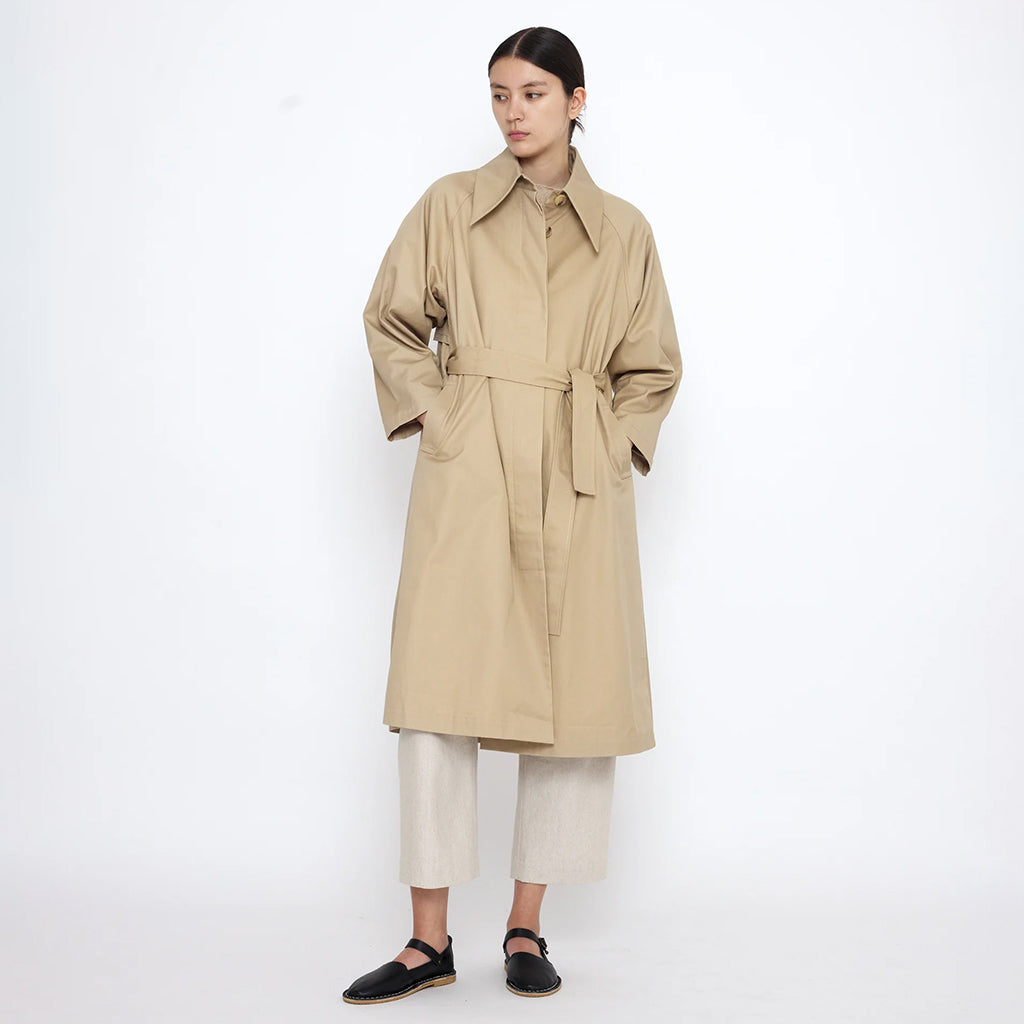 7115 By Szeki Woman Classic Overcoat Tan Beige