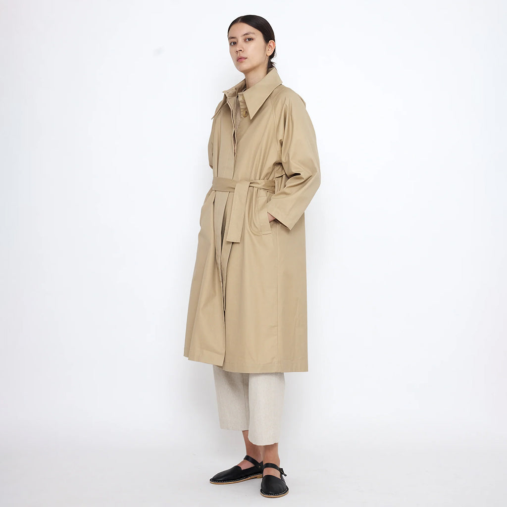7115 By Szeki Woman Classic Overcoat Tan Beige