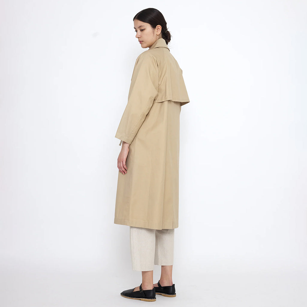 7115 By Szeki Woman Classic Overcoat Tan Beige