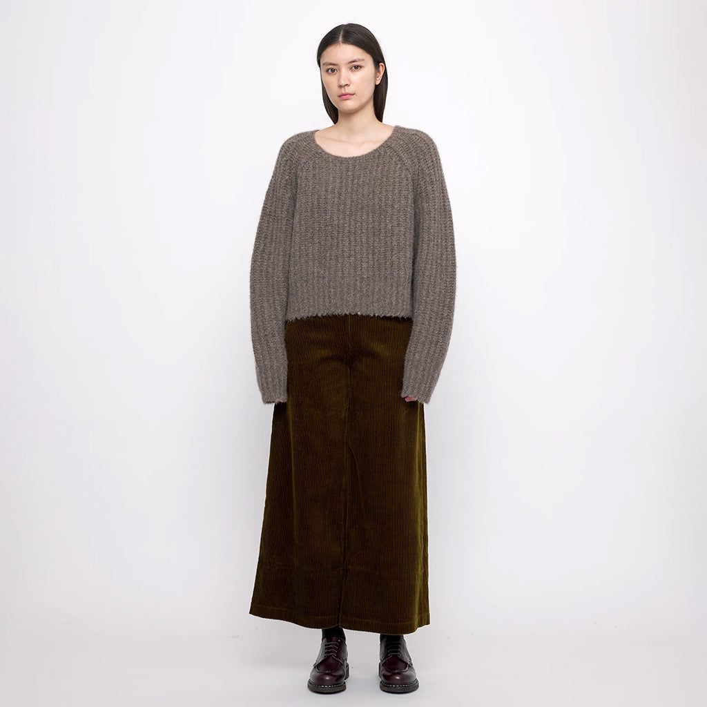 7115 By Szeki Woman Chunky Cropped Sweater Umber Brown