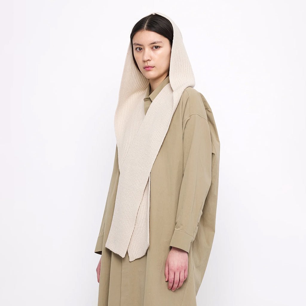 7115 By Szeki Unisex Hooded Scarf Beige-White