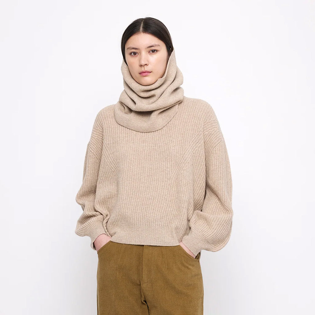 7115 By Szeki Unisex Signature Yak Ring Scarf Almond Cream