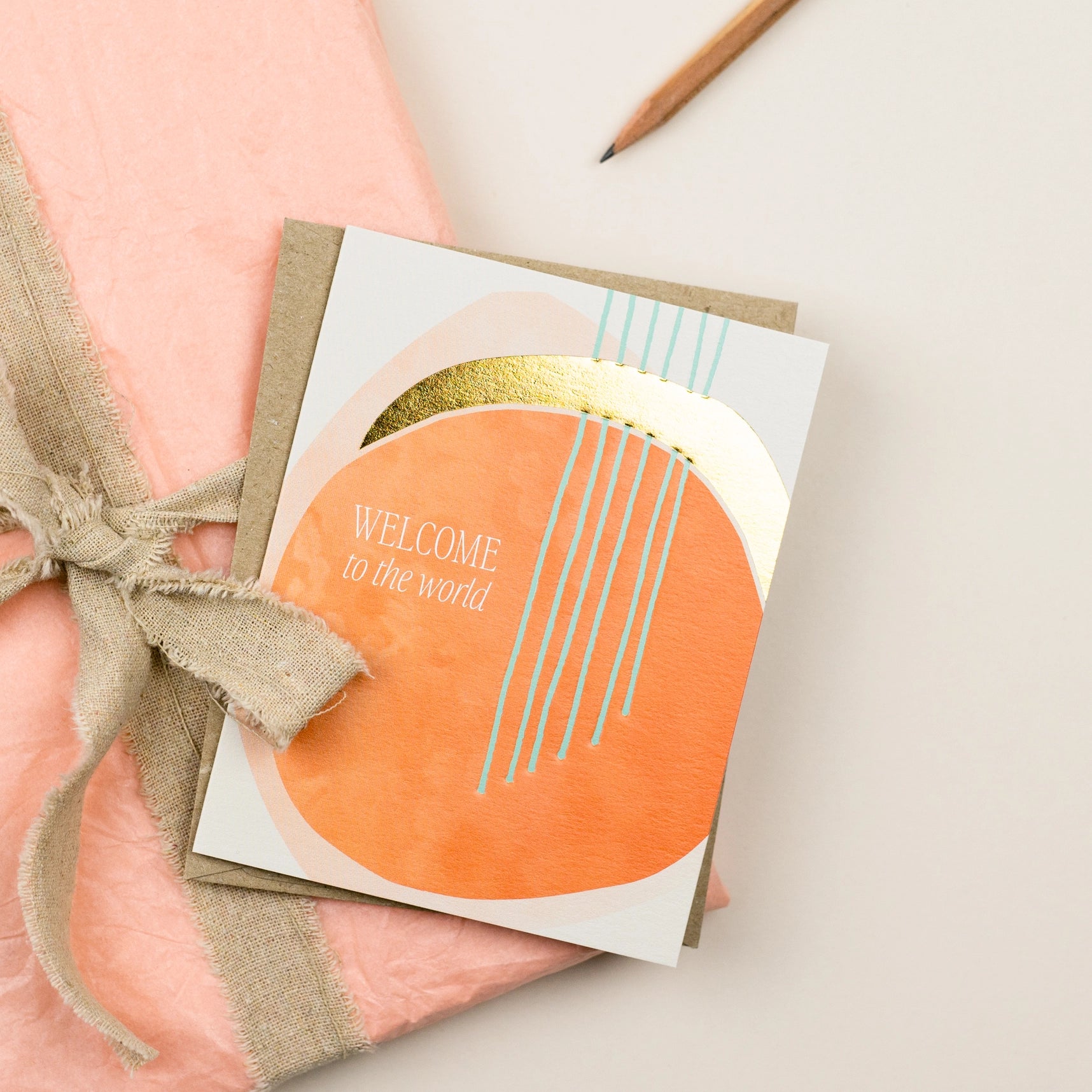 Halfpenny Postage Baby Card Modern Baby