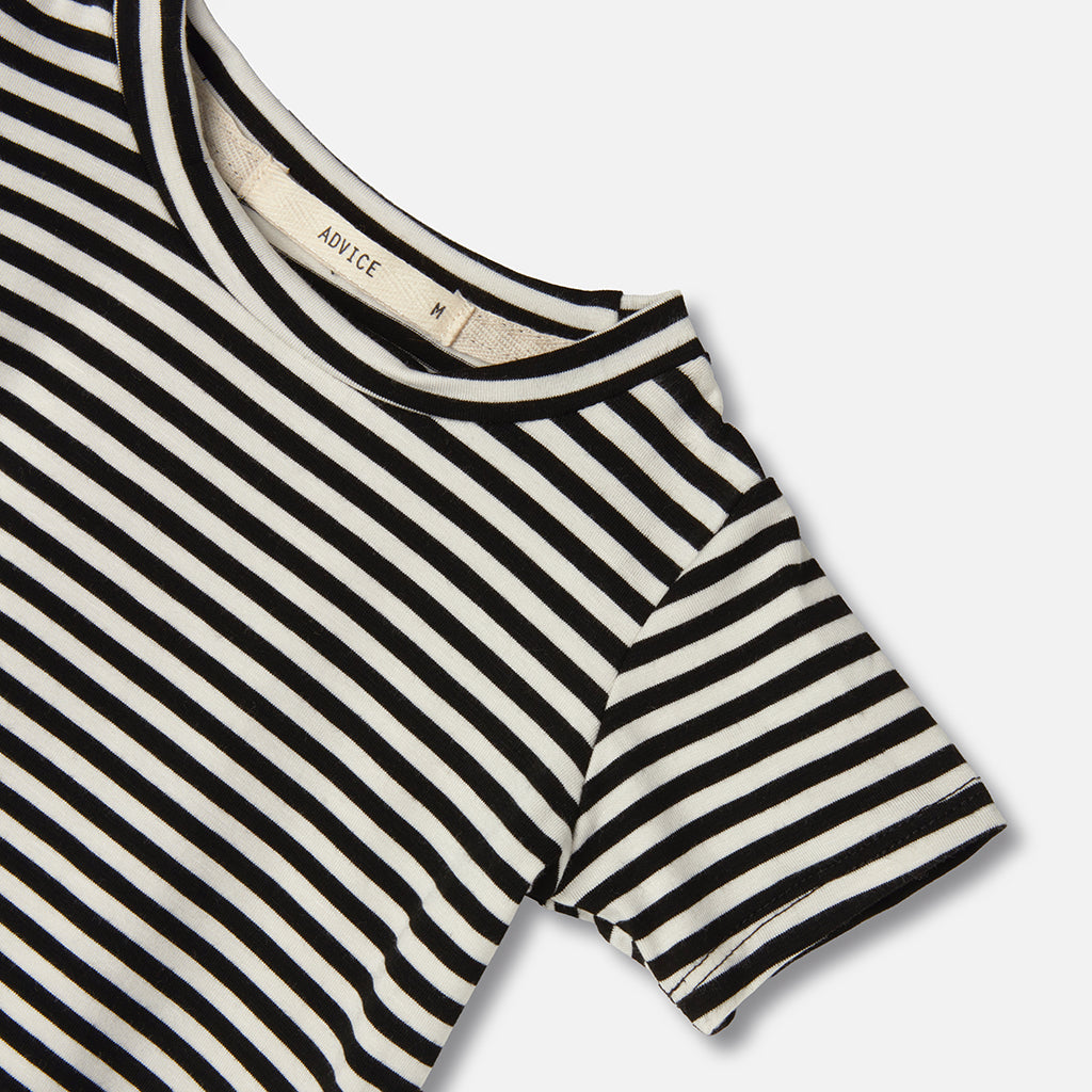 ADVICE Baby And Child Article One T-Shirt Black And White Stripes