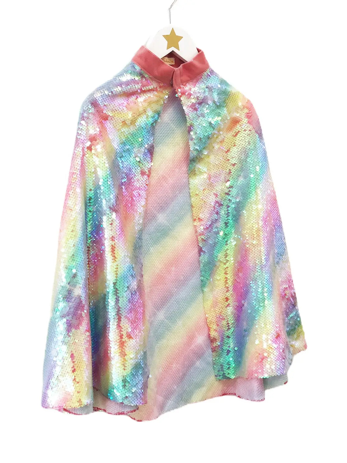 Ratatam Rainbow Costume Cape with Multicolor Sequins