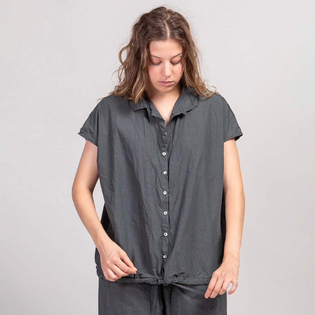 Album Di Famiglia Woman Short Sleeveless Shirt TC Thyme Grey