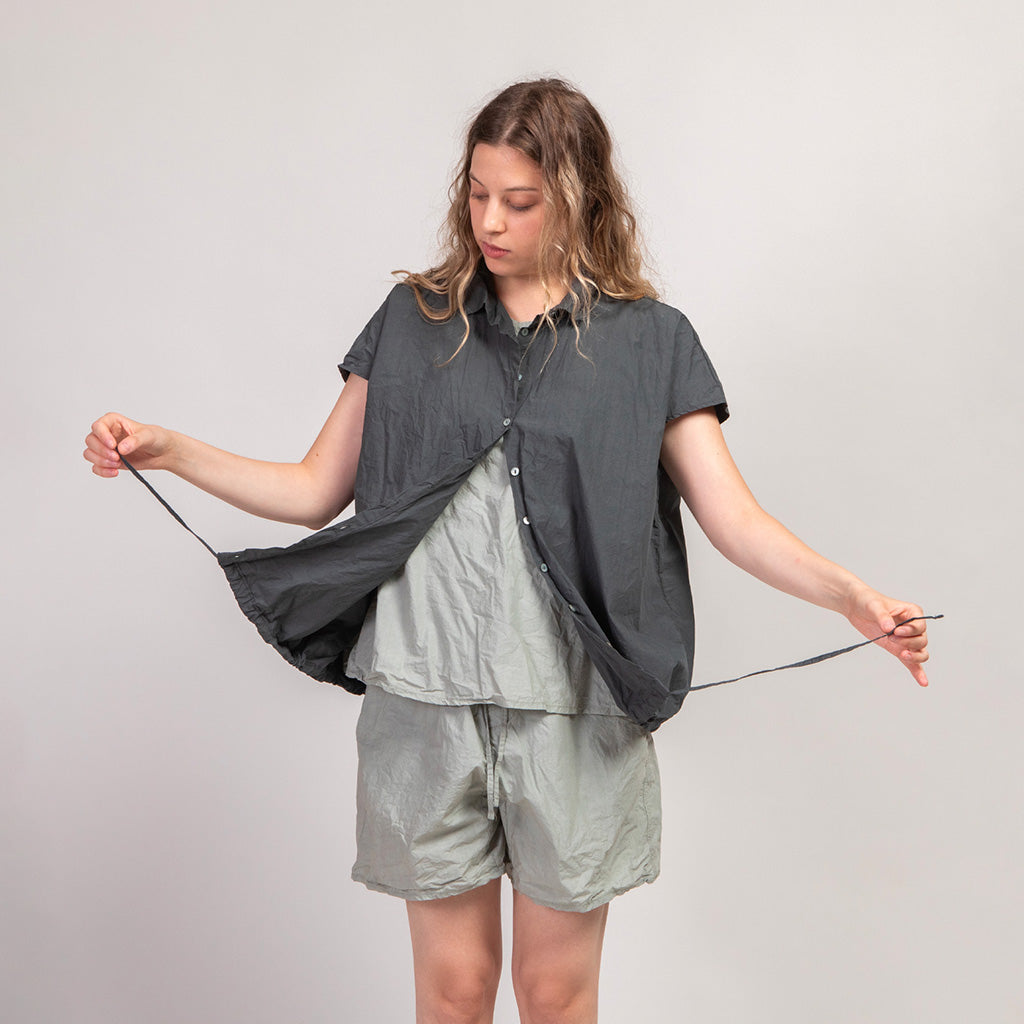 Album Di Famiglia Woman Short Sleeveless Shirt TC Thyme Grey