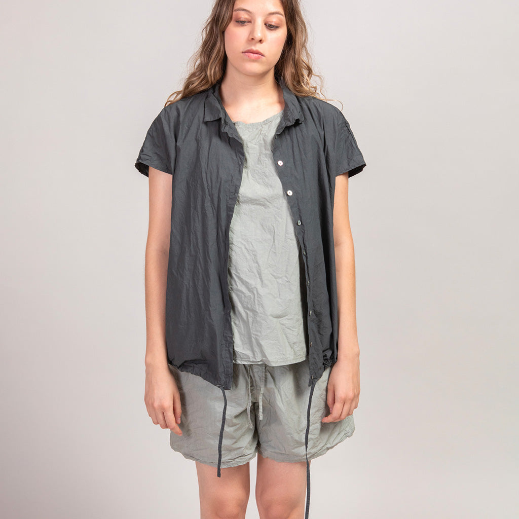 Album Di Famiglia Woman Short Sleeveless Shirt TC Thyme Grey