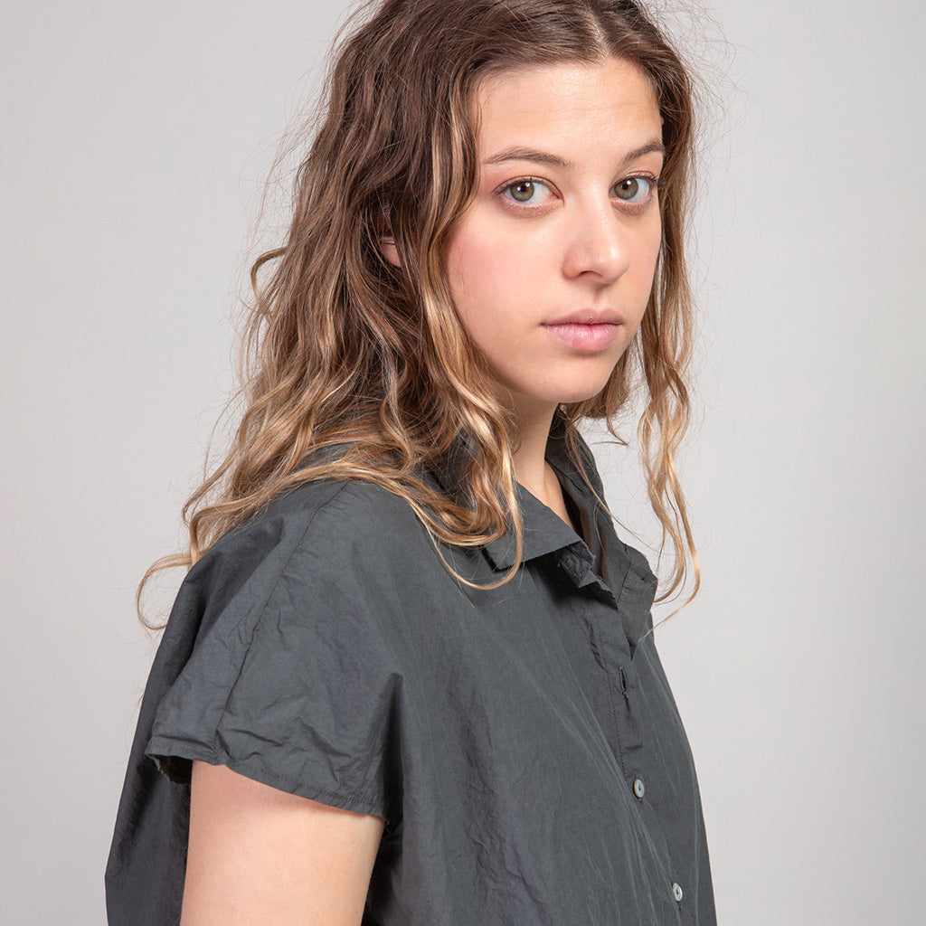 Album Di Famiglia Woman Short Sleeveless Shirt TC Thyme Grey