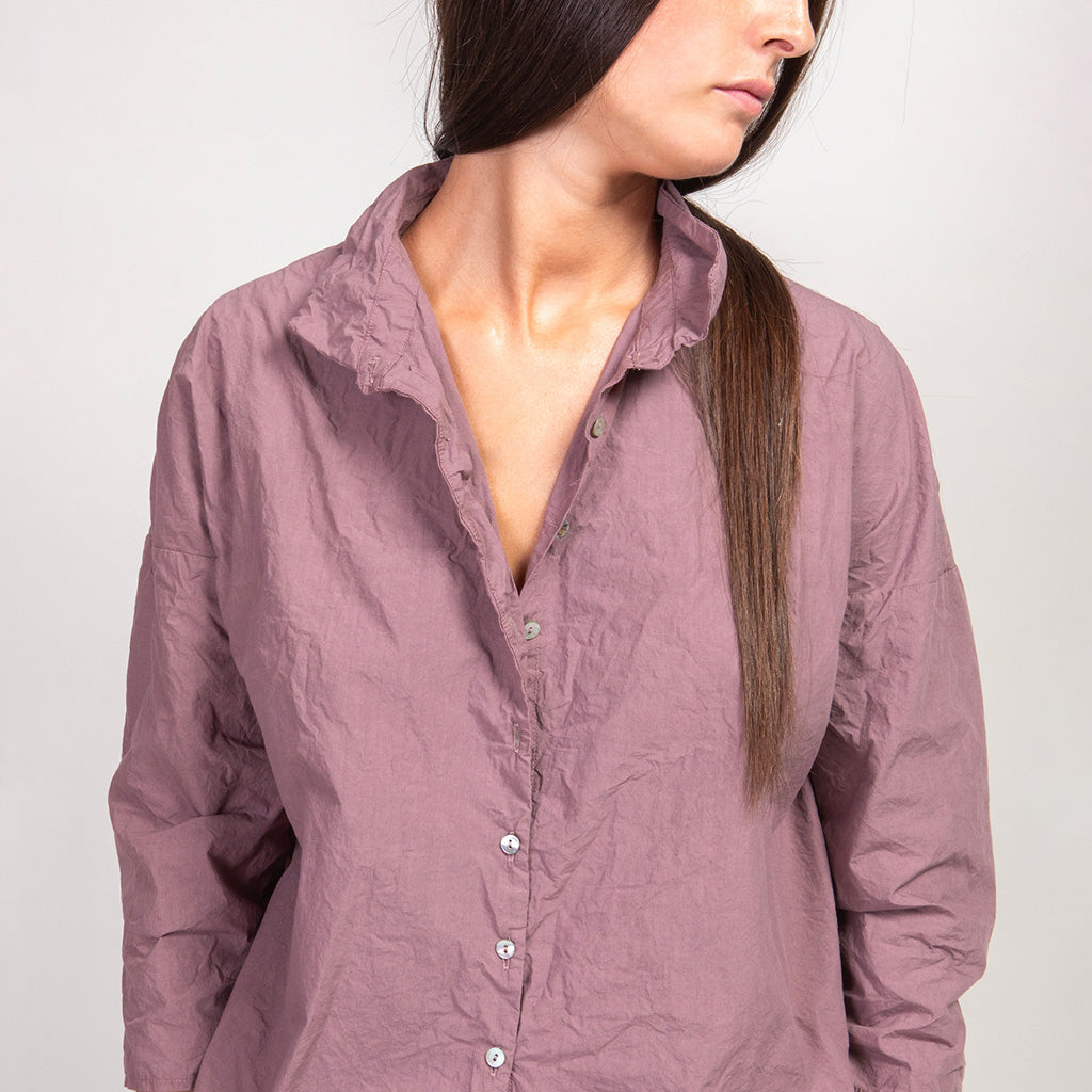 Album Di Famiglia Woman Short Collar Shirt TC Mauve Pink