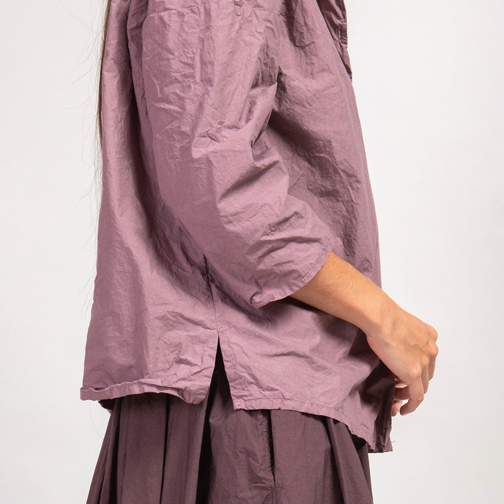 Album Di Famiglia Woman Short Collar Shirt TC Grape Purple