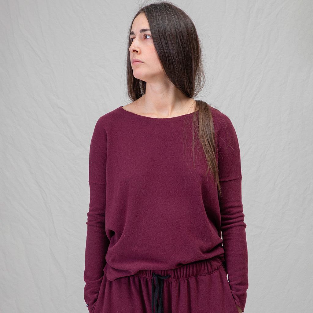 Album Di Famiglia Unisex Wide Essential Trousers JP Wine Red