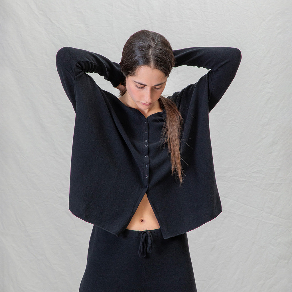 Album Di Famiglia Unisex Cardigan Over JP Black