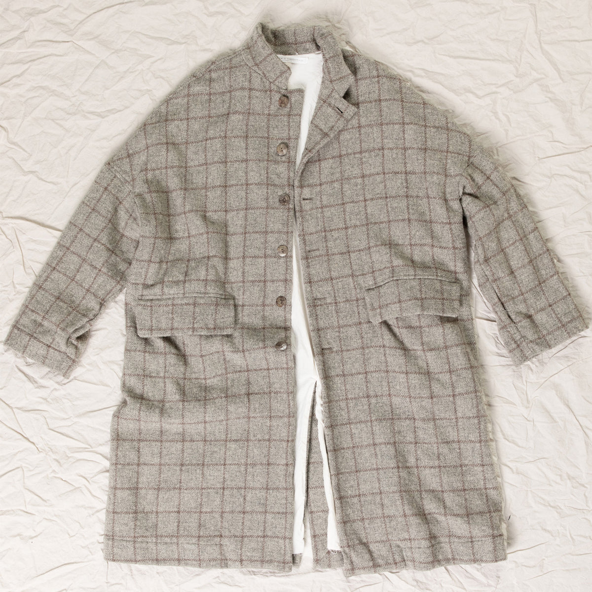 Album Di Famiglia Woman Alpago Loose Coat Stone Grey