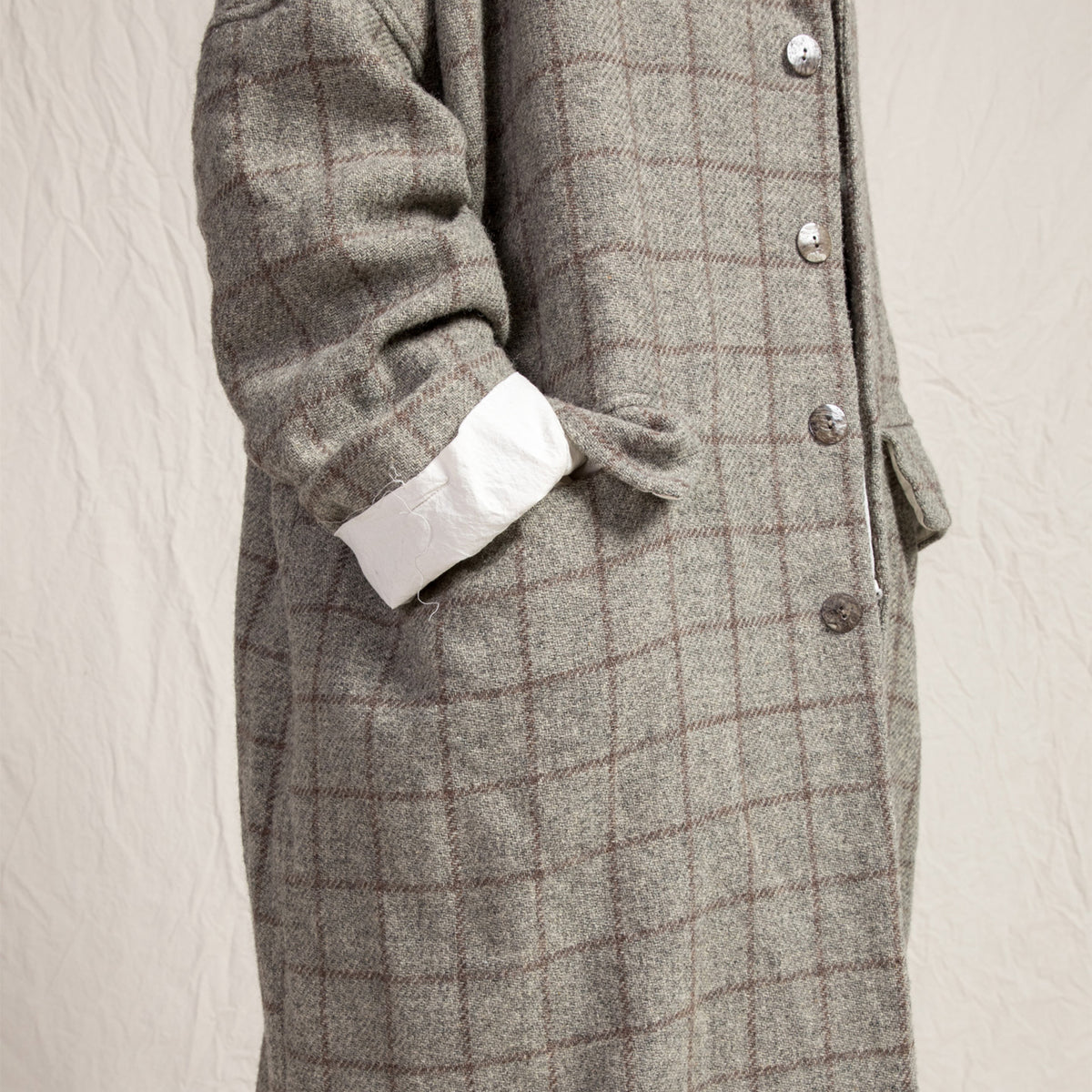 Album Di Famiglia Woman Alpago Loose Coat Stone Grey