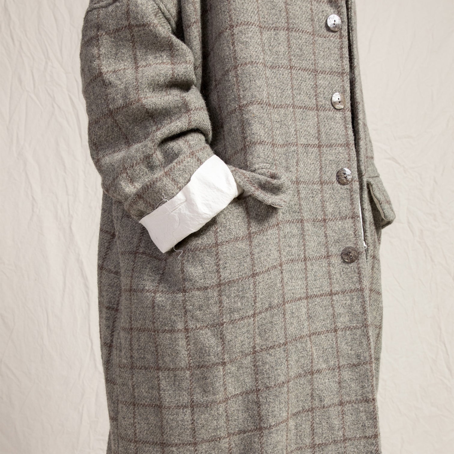 Album Di Famiglia Woman Alpago Loose Coat Stone Grey