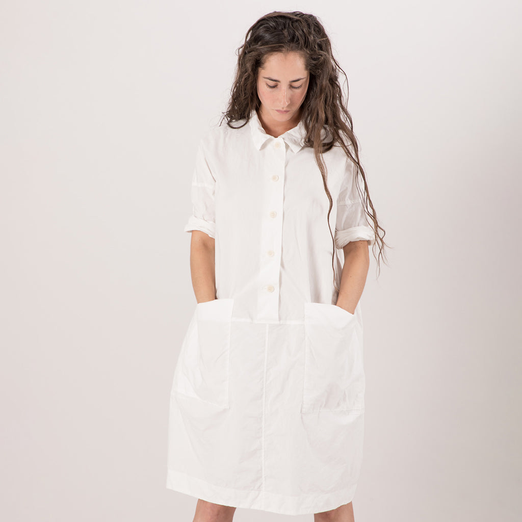 Album Di Famiglia Woman Collar Dress Tasche TS Milk White
