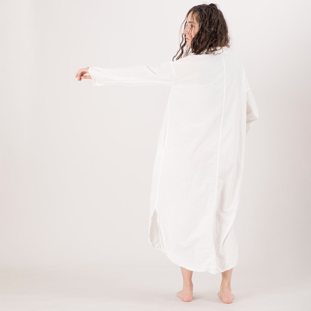 Album Di Famiglia Woman Long Shirt Dress TC Milk White