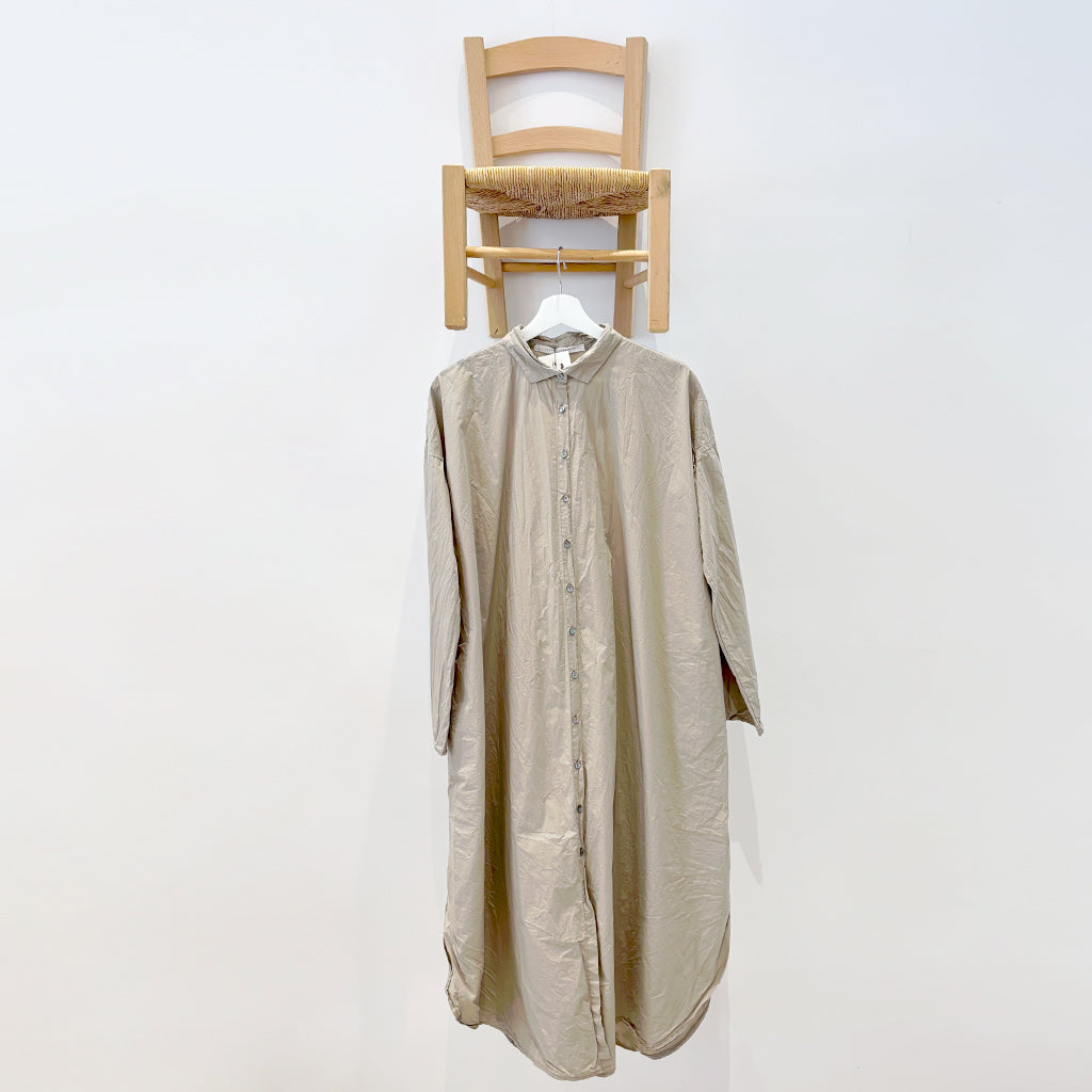 Album Di Famiglia Woman Long Shirt Dress TC Stone Grey