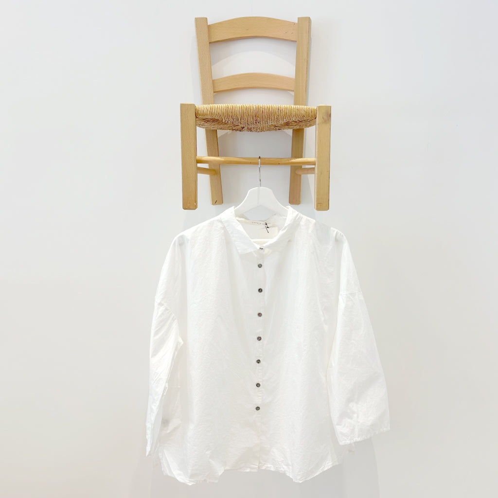 Album Di Famiglia Woman Short Collar Shirt TC Milk White