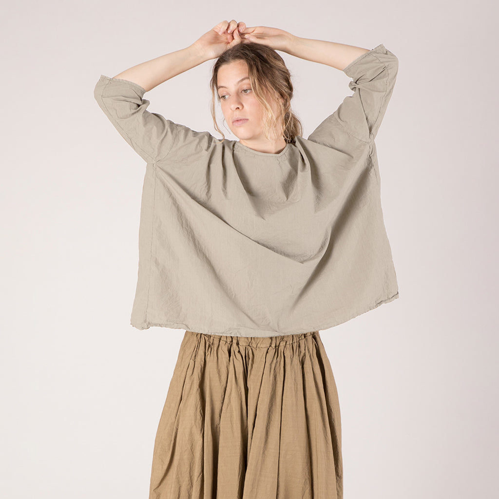 Album Di Famiglia Woman Short Tunic Shirt TC Stone Grey