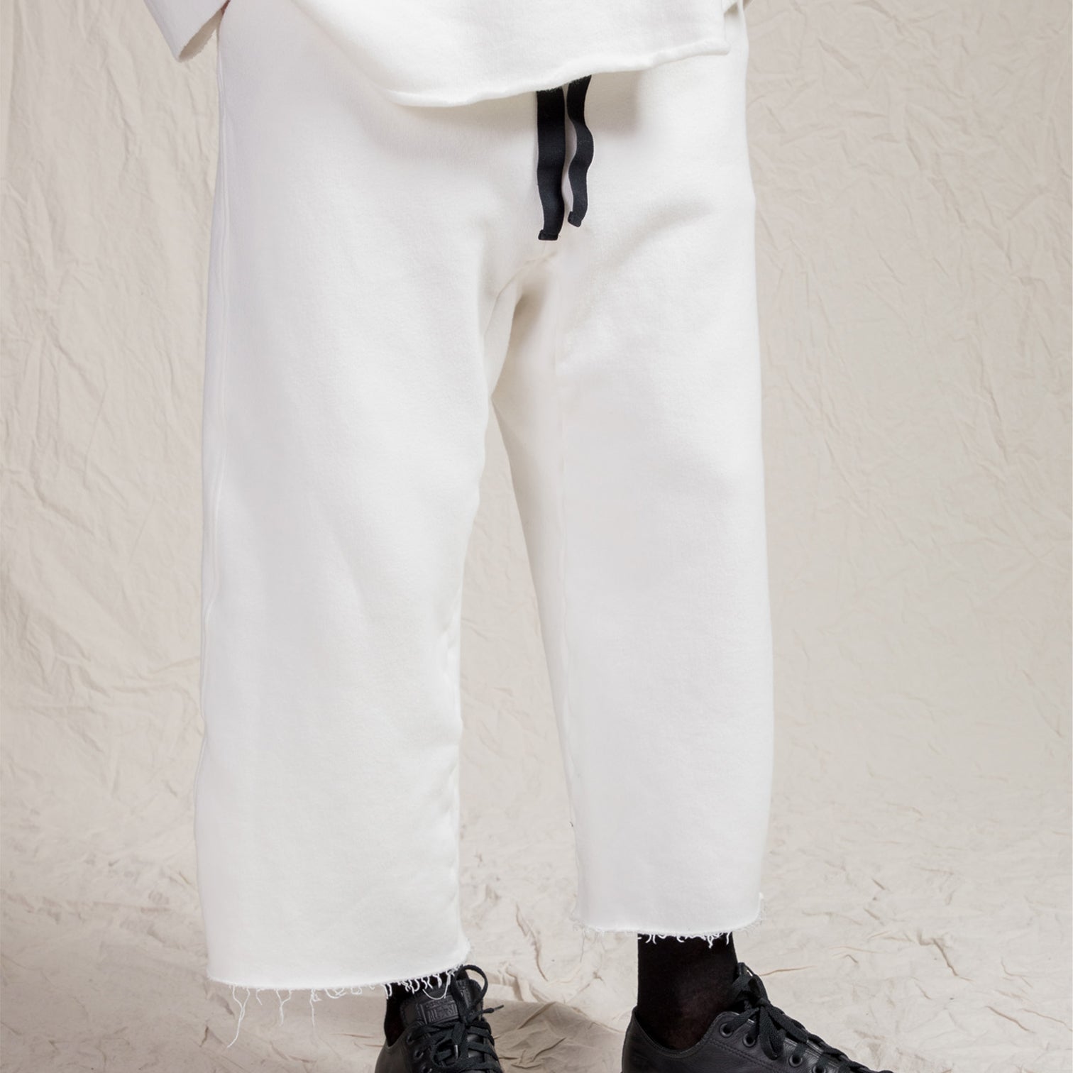 Album Di Famiglia Woman Soft Wide And Short Trouser Pants Milk White