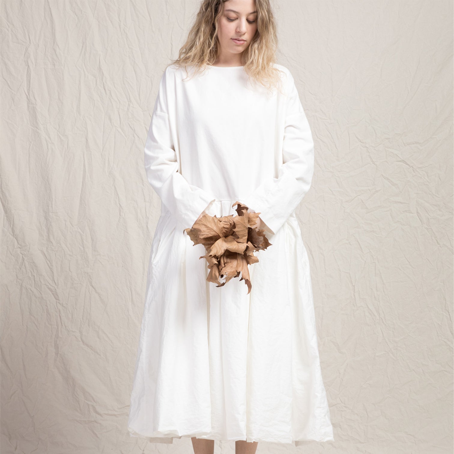 Album Di Famiglia Woman Velvet Boatneck Dress Milk White