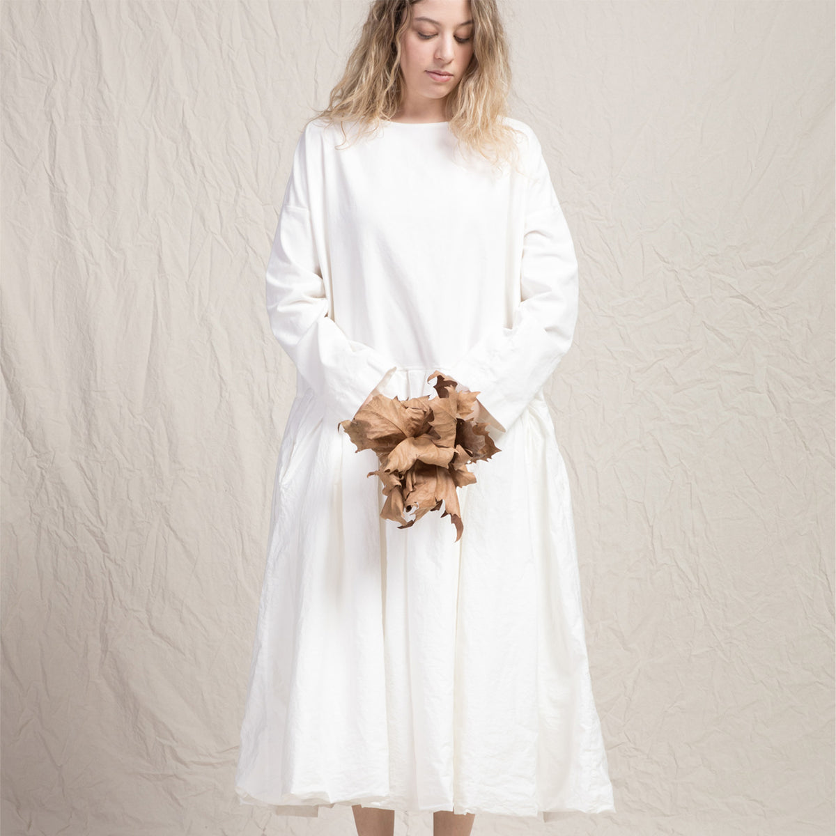 Album Di Famiglia Woman Velvet Boatneck Dress Milk White