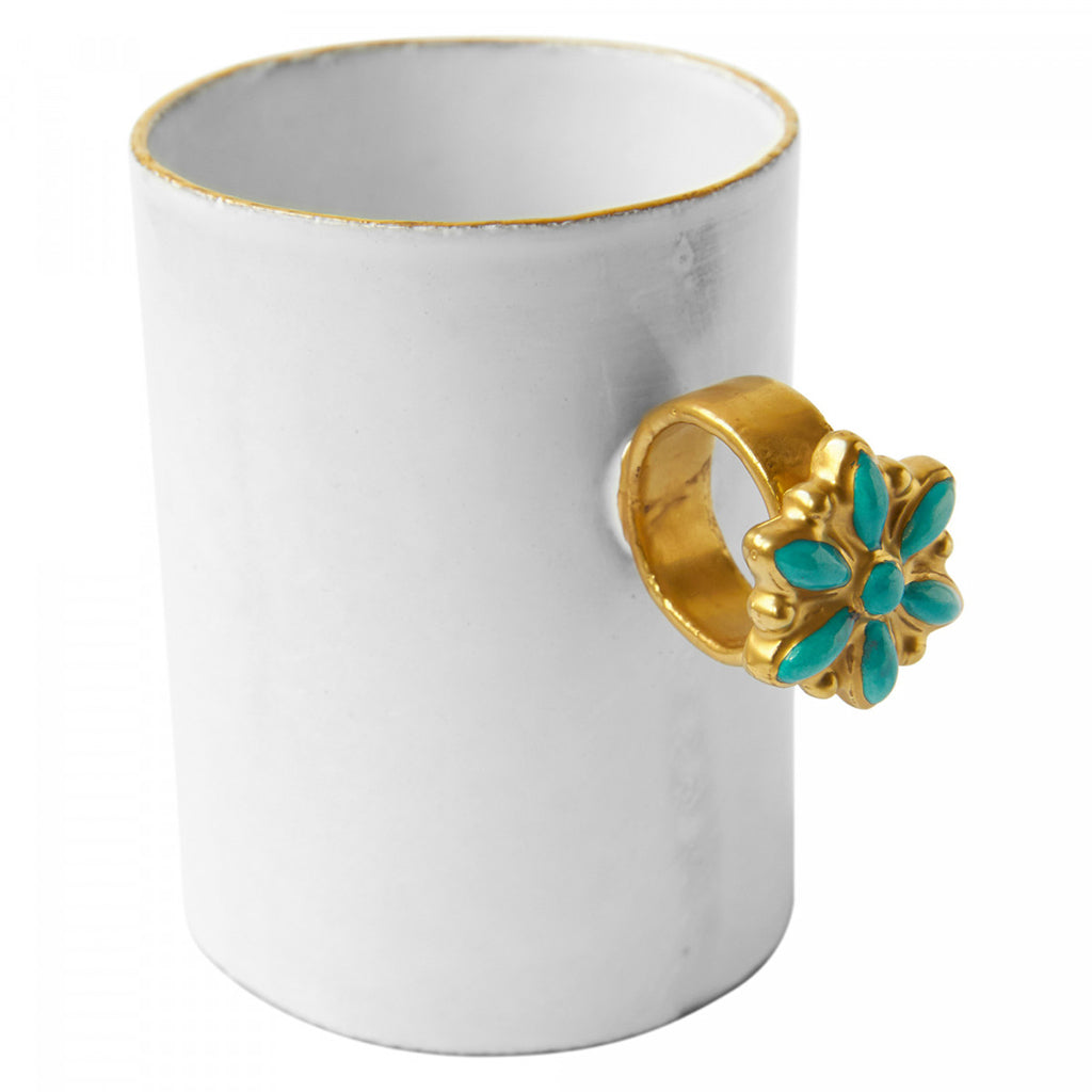 Astier De Villatte Serena Carone Blue Flower Ring Cup