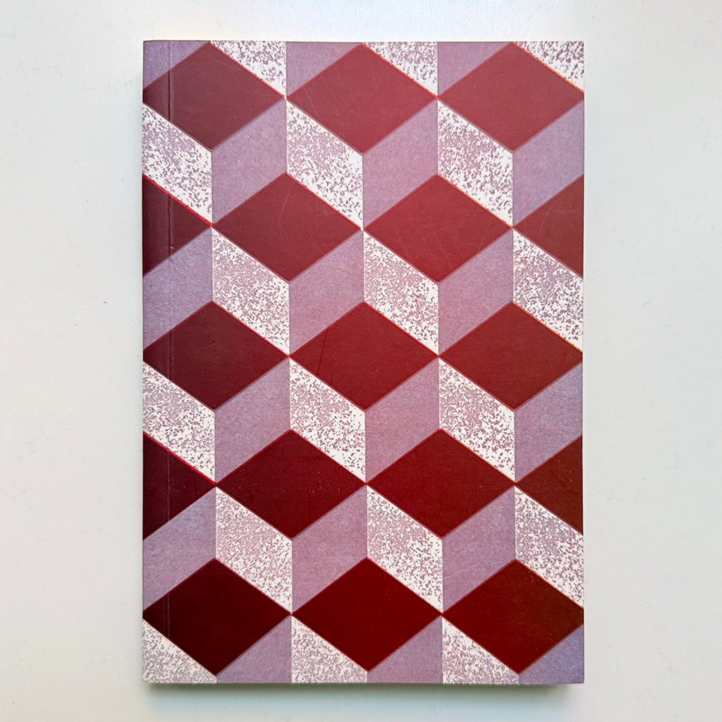 Astier De Villatte Stationery Notebook Medium Burgundy and Pink