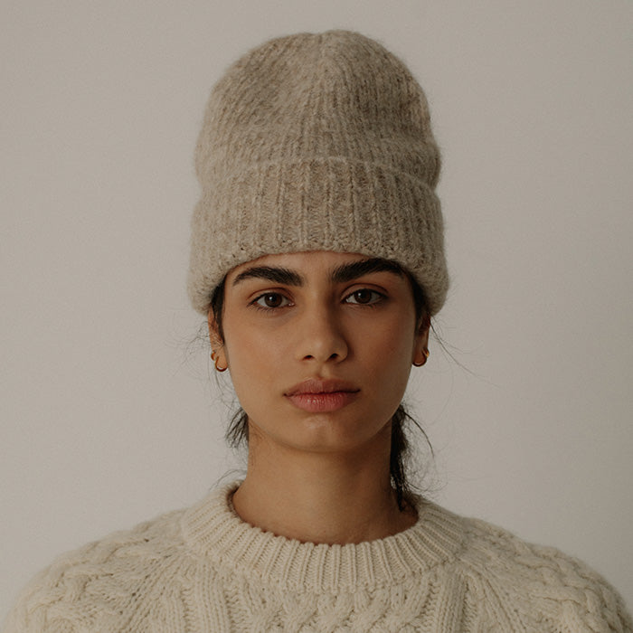 Bare Knitwear Woman Harbour Beanie Wheat Beige