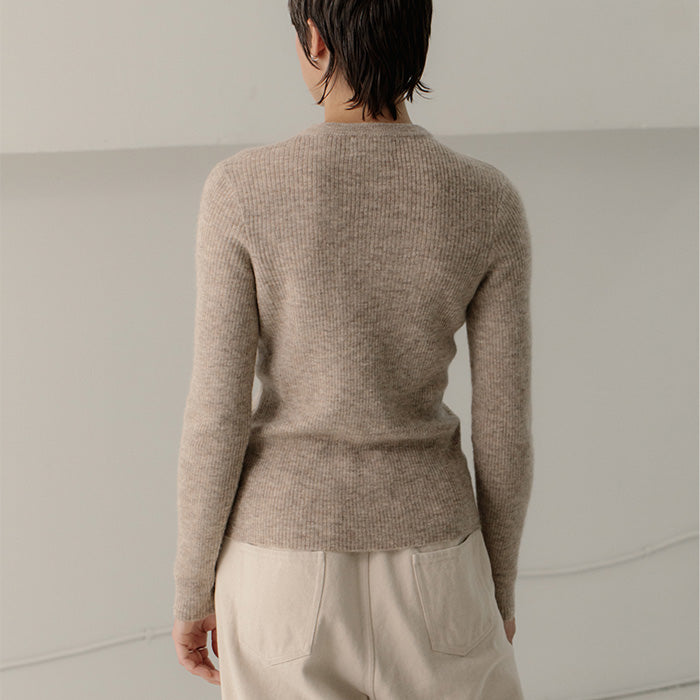 Marin Rib Top in Wheat – Bare Knitwear