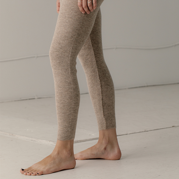 Women's 100% Cotton Pointelle Rib Knit Seamless Leggings
