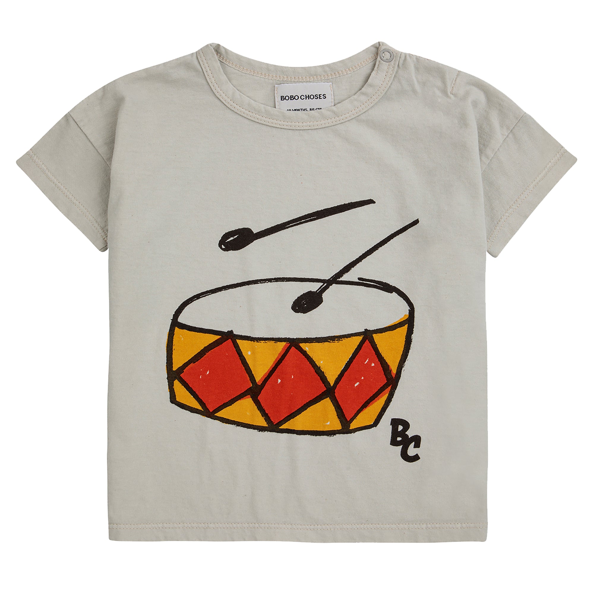 Bobo Choses Baby Play The Drum T-shirt Grey