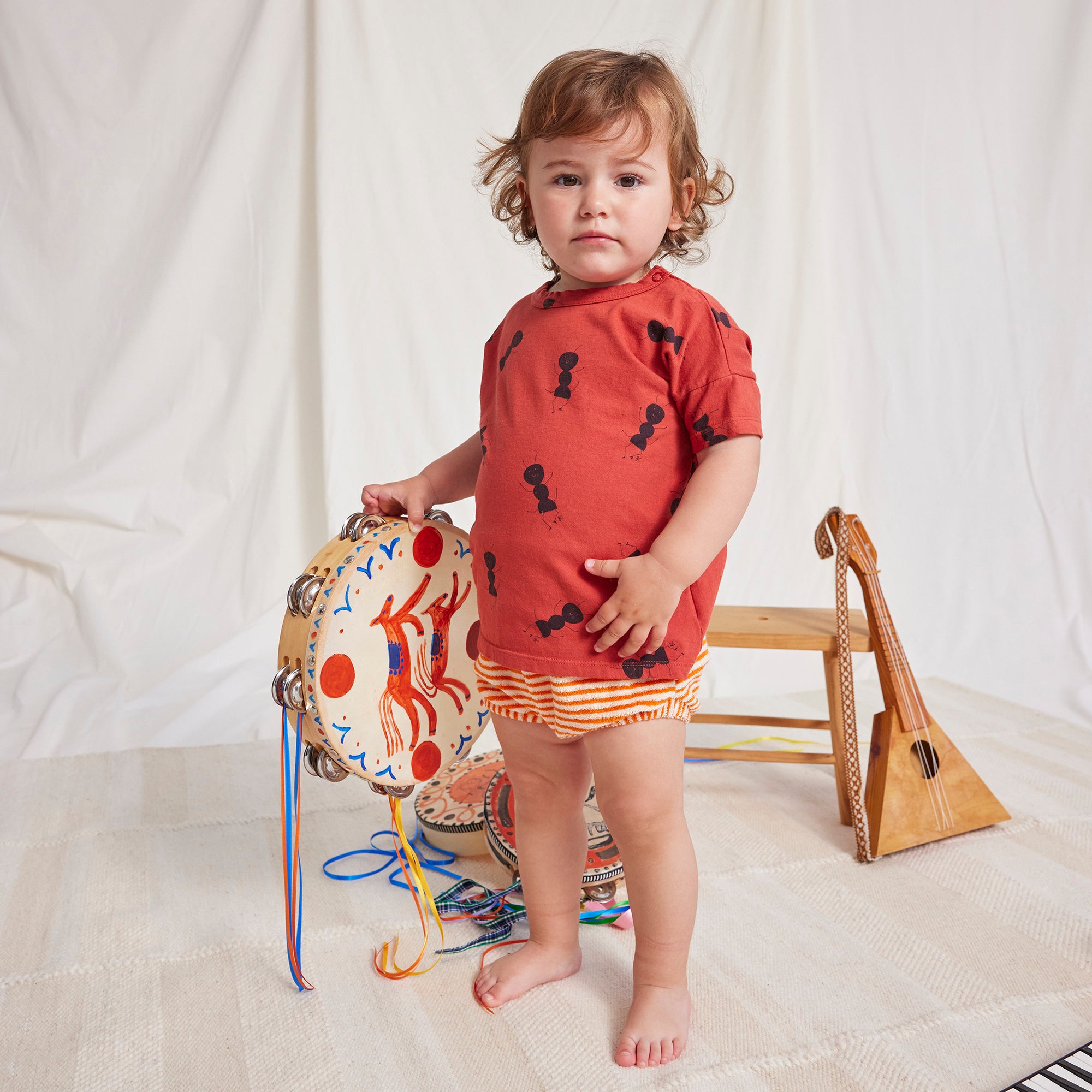 Bobo Choses Baby Ants All Over T-shirt Burgundy Red