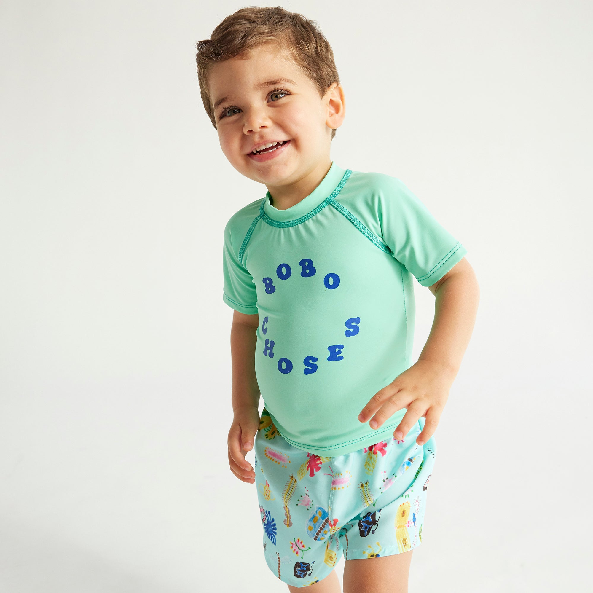 Bobo Choses Baby Circle Logo Swim Shirt Green