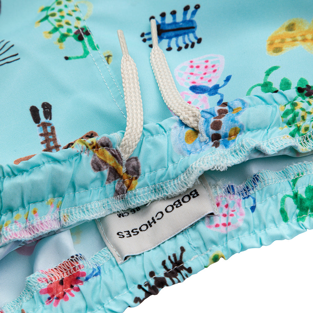 Bobo Choses Baby Funny Insects All Over Swim Shorts Aqua Blue